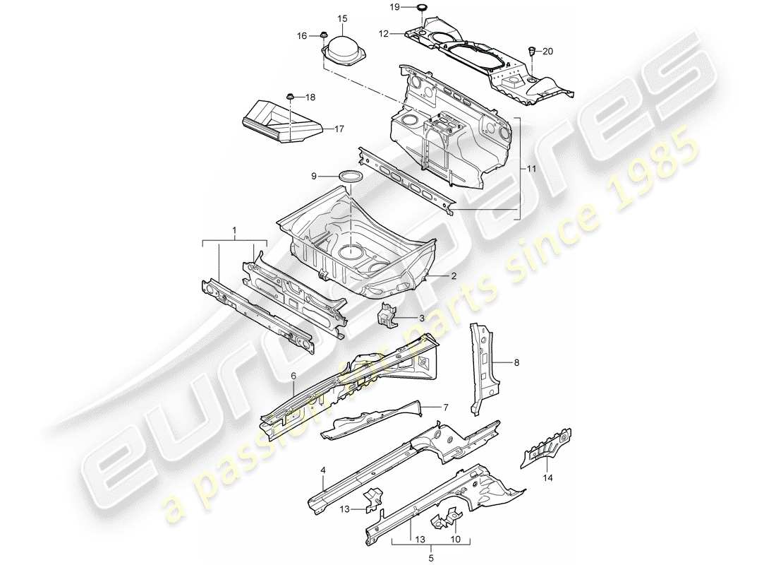 Porsche 997 Gen. 2 (2010) front end Part Diagram