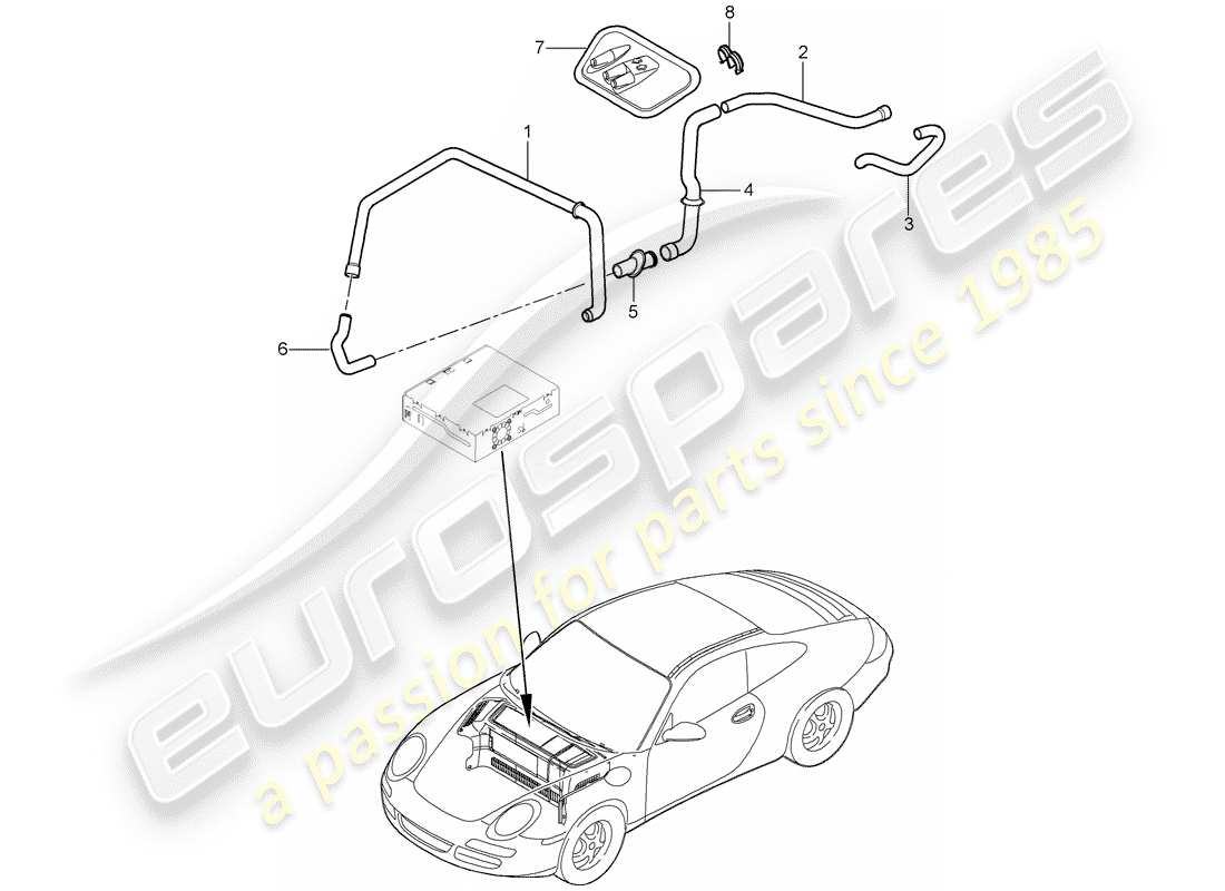 Porsche 997 Gen. 2 (2010) luggage compartment Part Diagram