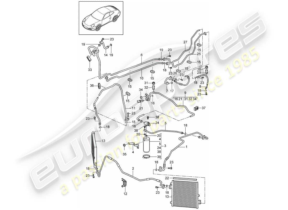 Porsche 997 Gen. 2 (2010) REFRIGERANT CIRCUIT Part Diagram