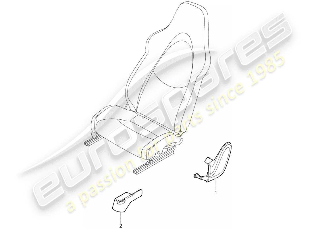 Porsche 997 Gen. 2 (2010) FRONT SEAT Part Diagram