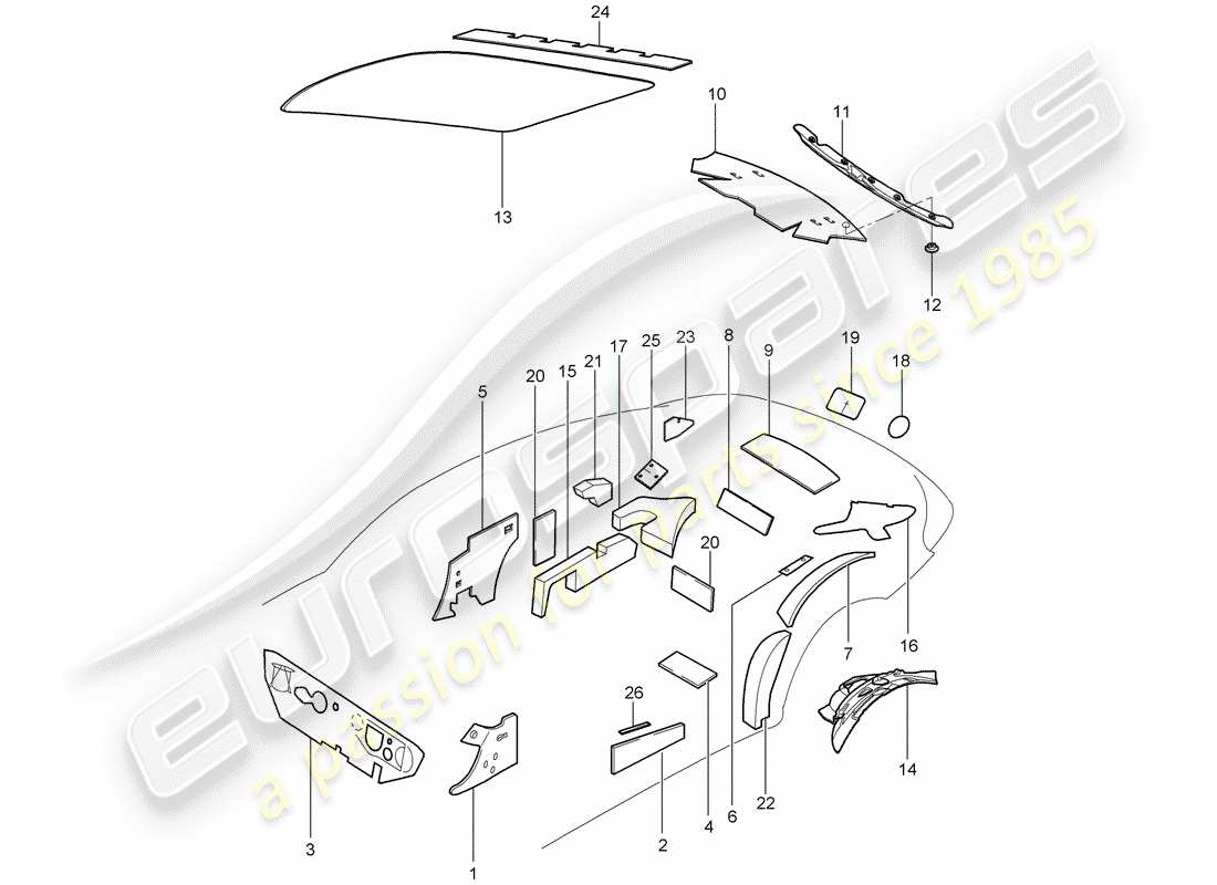 Porsche 997 Gen. 2 (2010) Body Shell Part Diagram