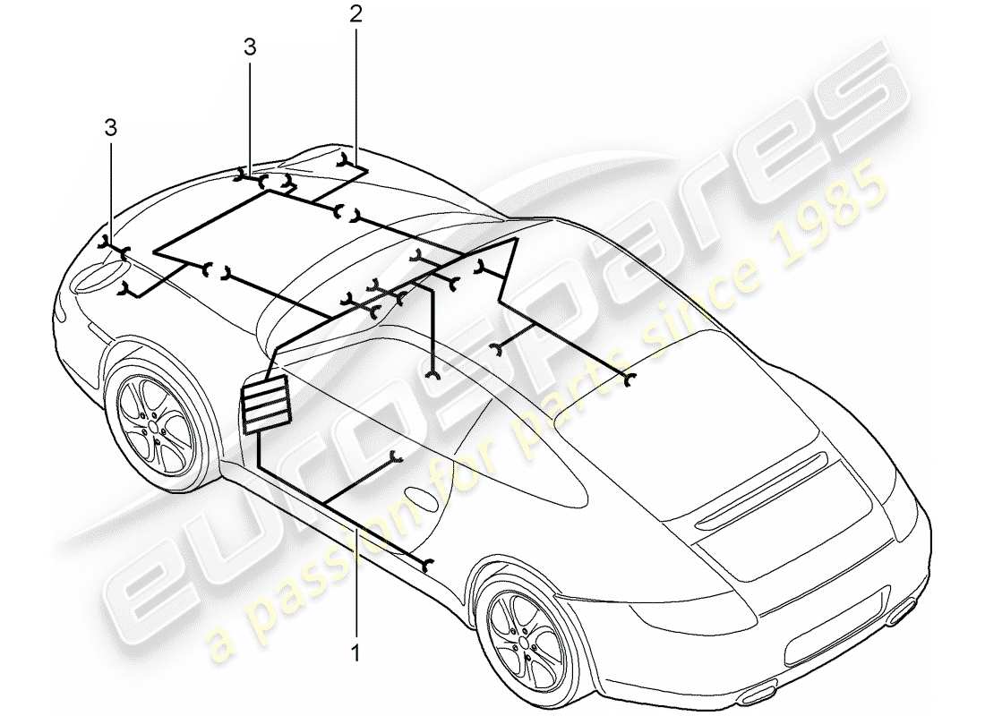 Porsche 997 Gen. 2 (2010) wiring harnesses Part Diagram