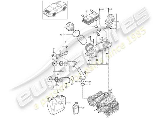 a part diagram from the Porsche 997 Gen. 2 parts catalogue