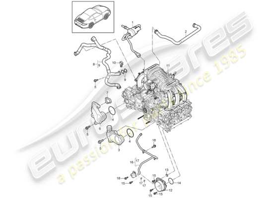 a part diagram from the Porsche 997 Gen. 2 parts catalogue