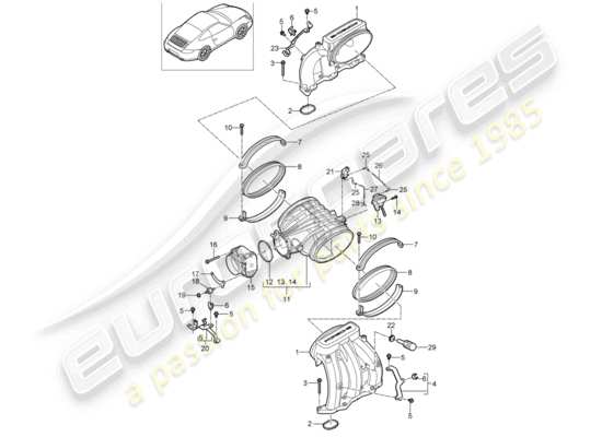 a part diagram from the Porsche 997 Gen. 2 parts catalogue