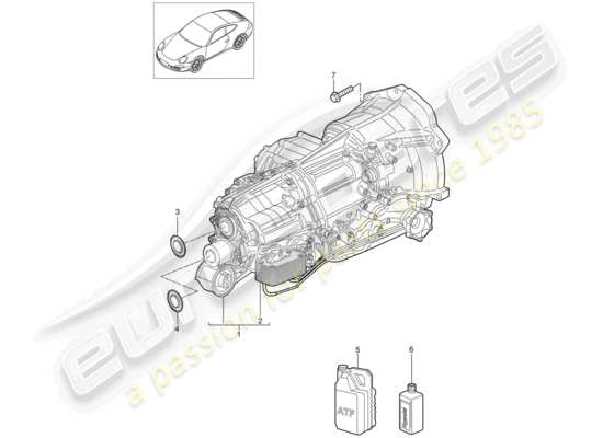 a part diagram from the Porsche 997 Gen. 2 parts catalogue