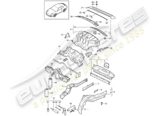 a part diagram from the Porsche 997 Gen. 2 parts catalogue