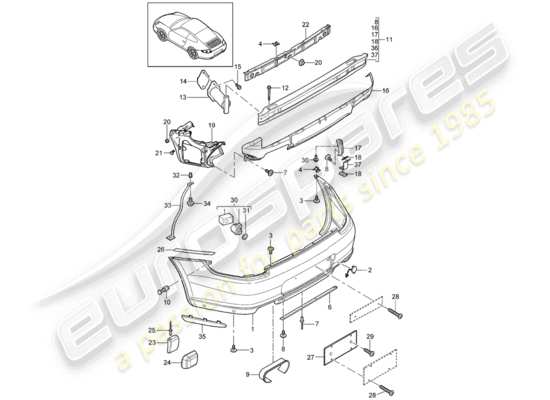 a part diagram from the Porsche 997 Gen. 2 parts catalogue