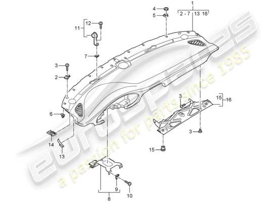 a part diagram from the Porsche 997 Gen. 2 parts catalogue