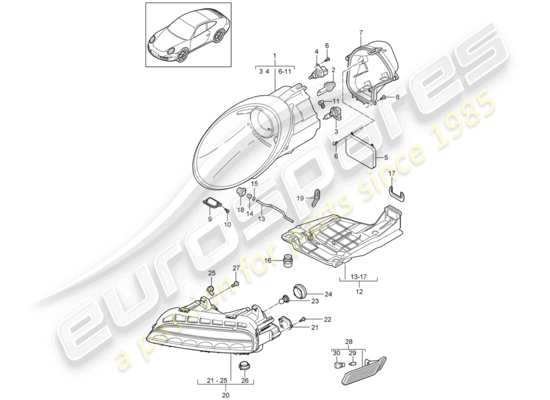 a part diagram from the Porsche 997 Gen. 2 parts catalogue