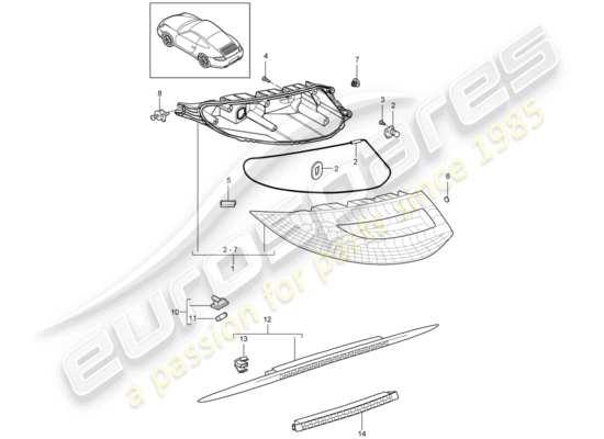 a part diagram from the Porsche 997 Gen. 2 parts catalogue