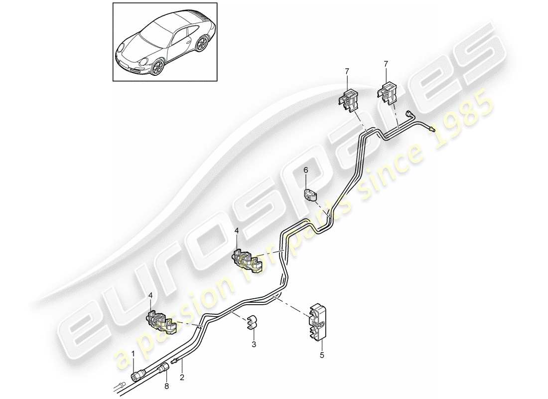 Porsche 997 Gen. 2 (2011) fuel system Part Diagram