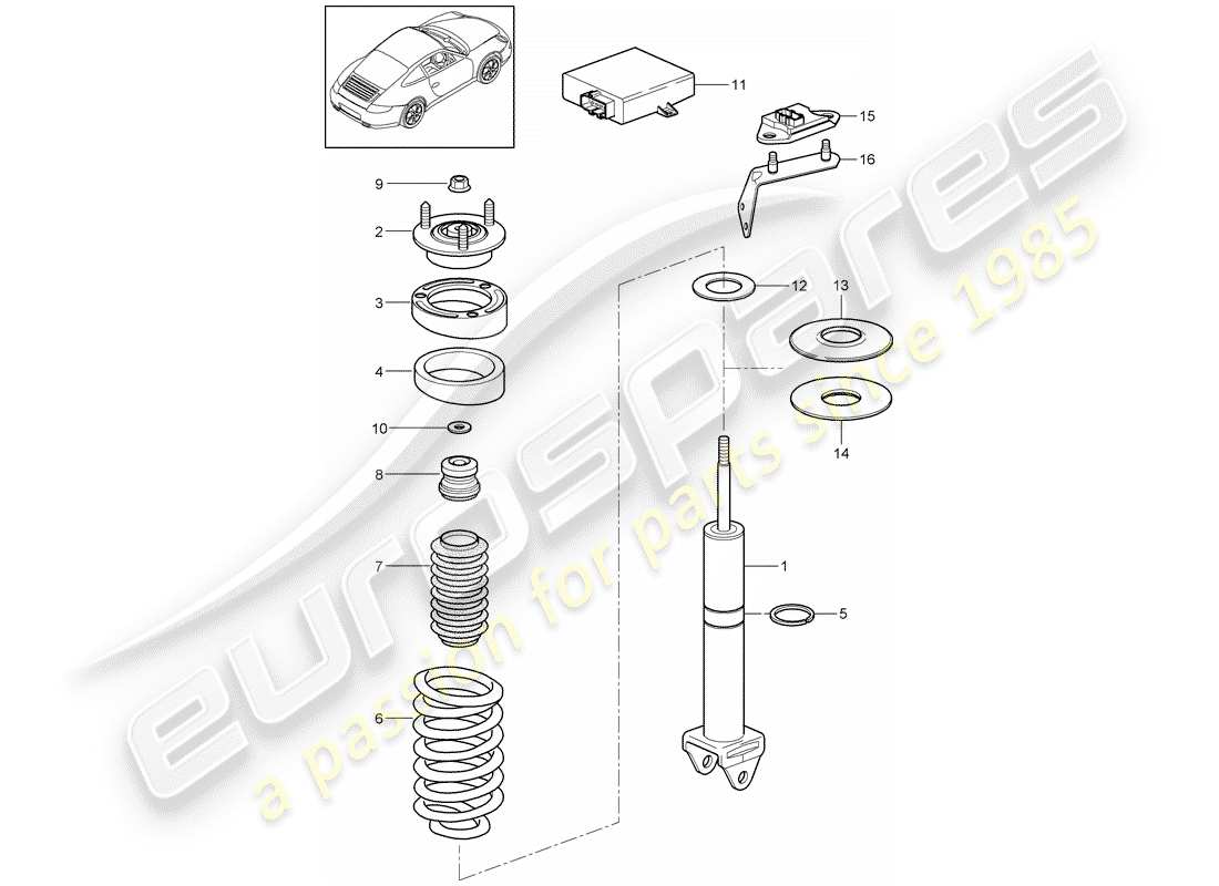 Porsche 997 Gen. 2 (2011) SHOCK ABSORBER Part Diagram