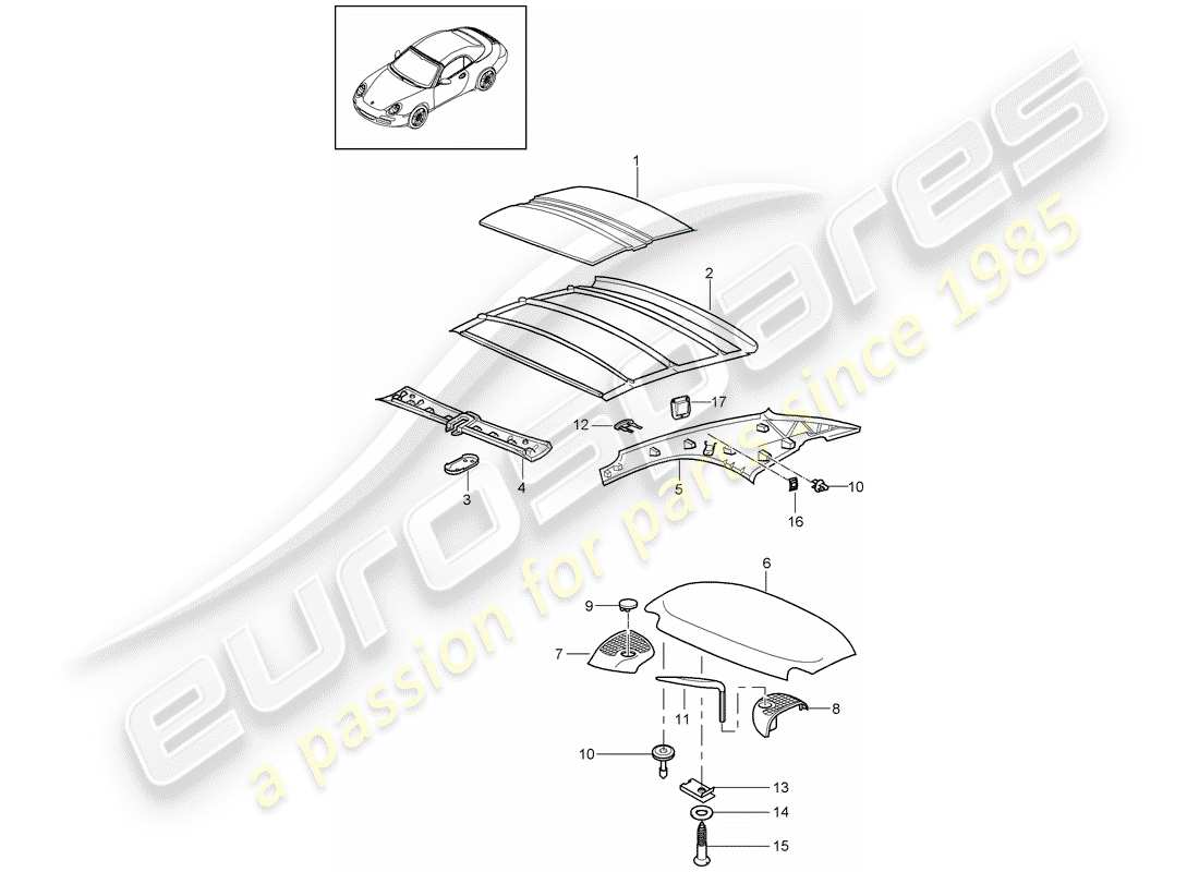 Porsche 997 Gen. 2 (2011) HARDTOP Part Diagram