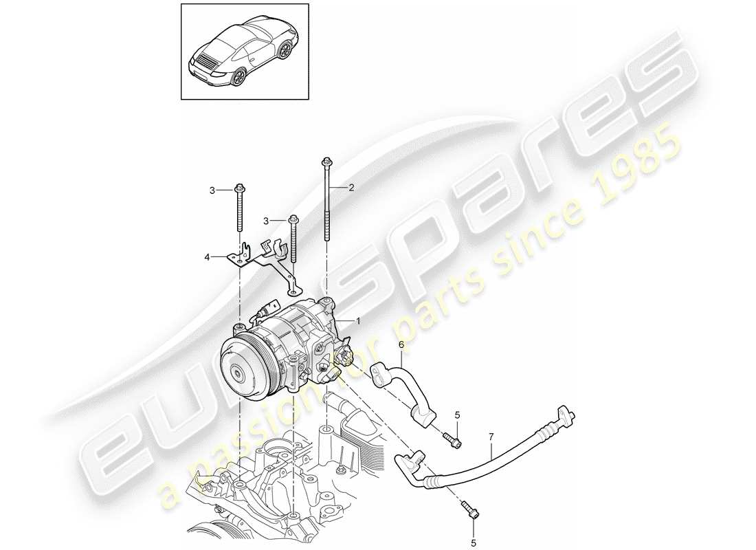 Porsche 997 Gen. 2 (2011) COMPRESSOR Part Diagram