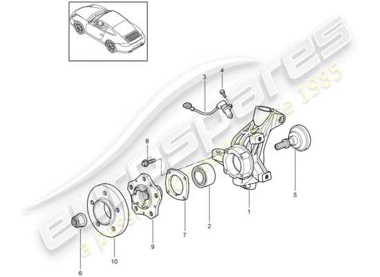 a part diagram from the Porsche 997 Gen. 2 parts catalogue