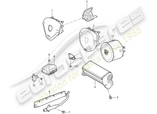 a part diagram from the Porsche 997 Gen. 2 parts catalogue