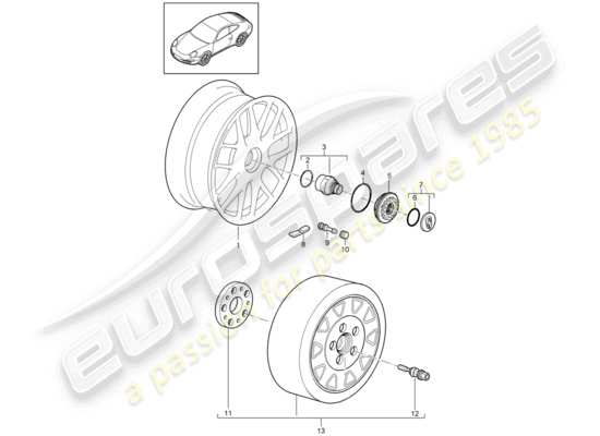 a part diagram from the Porsche 997 Gen. 2 parts catalogue