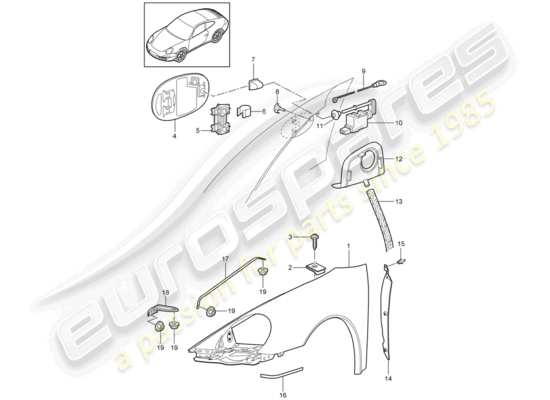 a part diagram from the Porsche 997 Gen. 2 parts catalogue