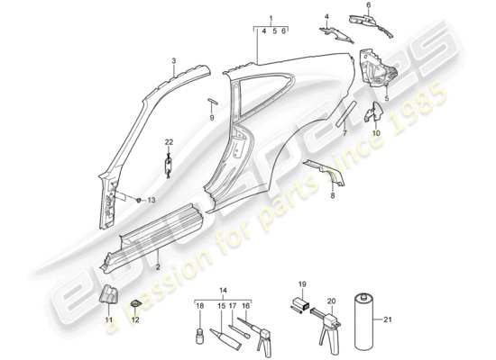 a part diagram from the Porsche 997 Gen. 2 parts catalogue