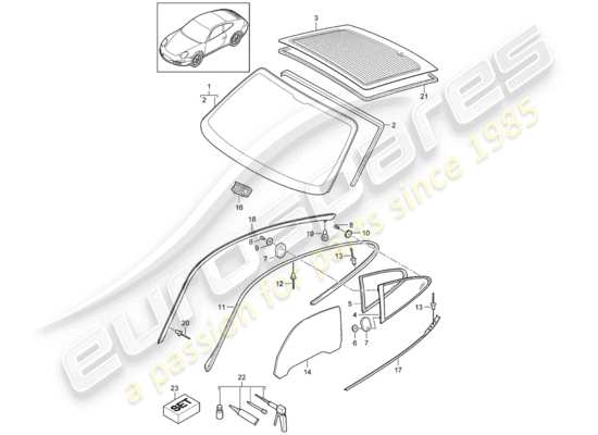 a part diagram from the Porsche 997 Gen. 2 (2011) parts catalogue