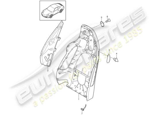 a part diagram from the Porsche 997 Gen. 2 parts catalogue