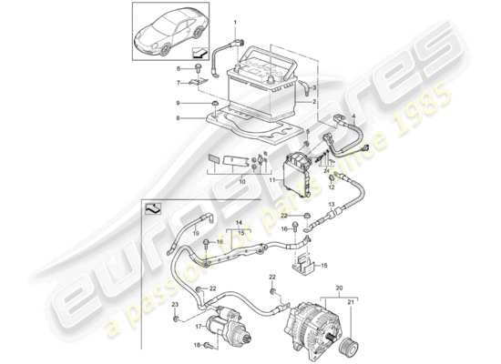 a part diagram from the Porsche 997 Gen. 2 parts catalogue