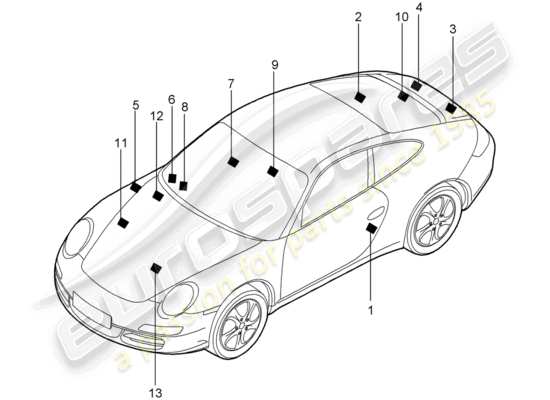 a part diagram from the Porsche 997 Gen. 2 (2012) parts catalogue