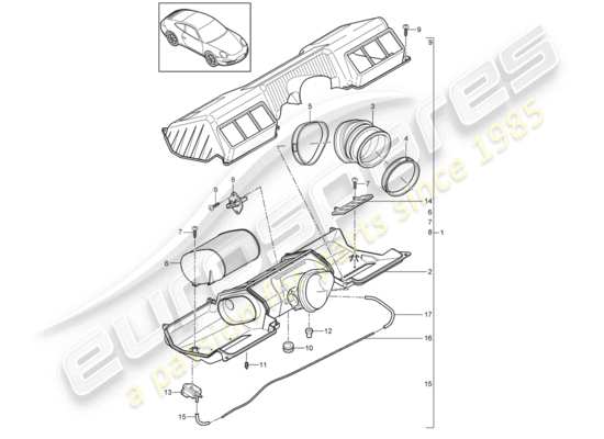 a part diagram from the Porsche 997 Gen. 2 parts catalogue