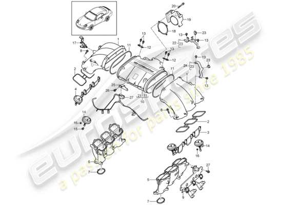 a part diagram from the Porsche 997 Gen. 2 parts catalogue