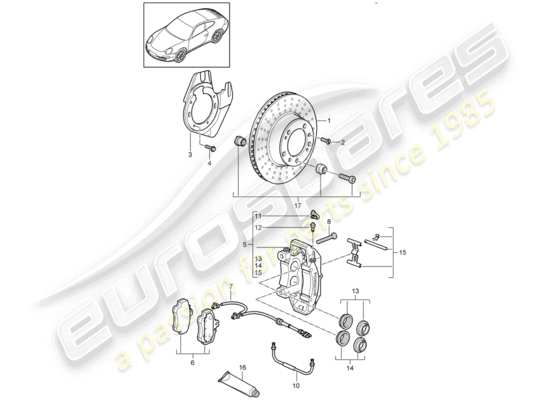 a part diagram from the Porsche 997 Gen. 2 parts catalogue