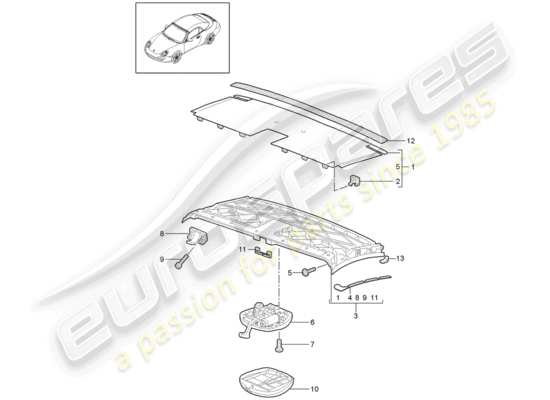 a part diagram from the Porsche 997 Gen. 2 parts catalogue