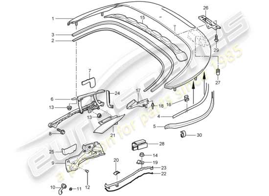 a part diagram from the Porsche 997 Gen. 2 parts catalogue