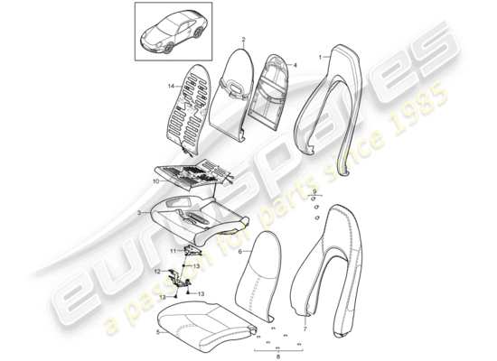 a part diagram from the Porsche 997 Gen. 2 parts catalogue