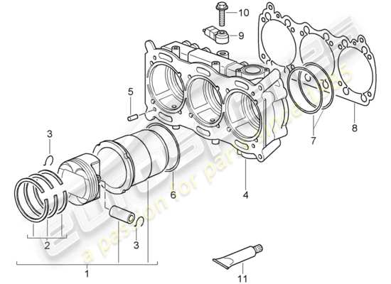 a part diagram from the Porsche 997 GT3 (2007) parts catalogue