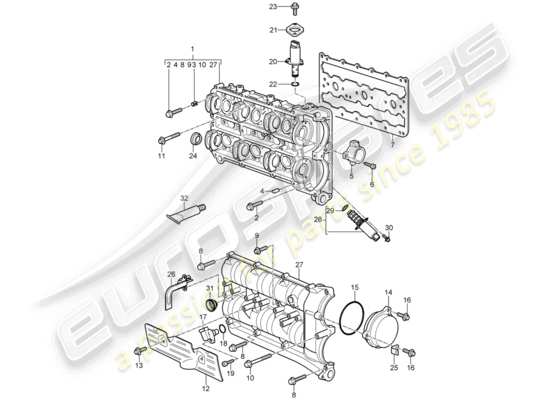 a part diagram from the Porsche 997 GT3 parts catalogue