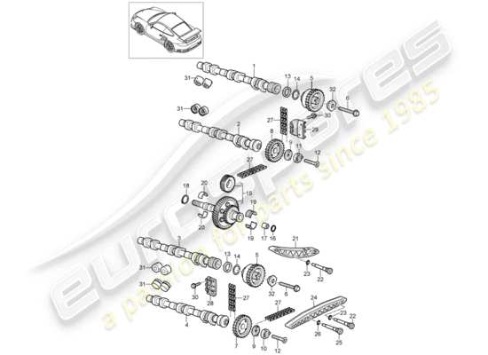 a part diagram from the Porsche 997 GT3 parts catalogue