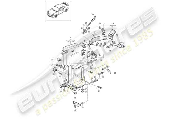 a part diagram from the Porsche 997 GT3 parts catalogue