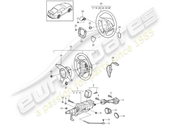 a part diagram from the Porsche 997 GT3 parts catalogue