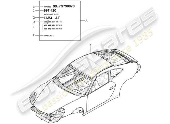 a part diagram from the Porsche 997 GT3 (2007) parts catalogue