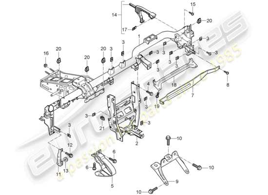 a part diagram from the Porsche 997 GT3 (2007) parts catalogue