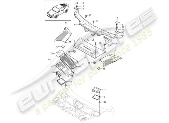 a part diagram from the Porsche 997 GT3 (2007) parts catalogue