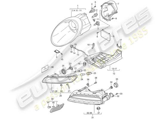 a part diagram from the Porsche 997 GT3 parts catalogue