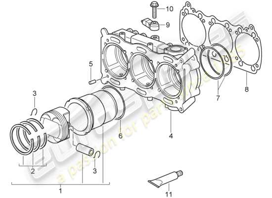 a part diagram from the Porsche 997 GT3 parts catalogue