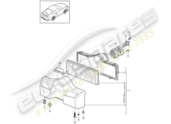 a part diagram from the Porsche 997 GT3 parts catalogue