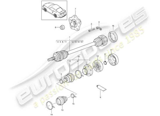 a part diagram from the Porsche 997 GT3 parts catalogue