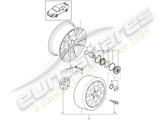 a part diagram from the Porsche 997 GT3 parts catalogue