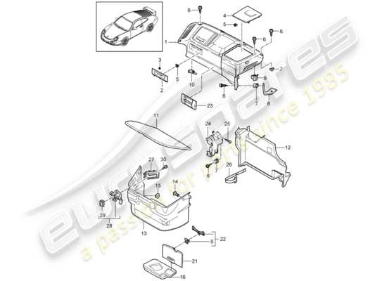 a part diagram from the Porsche 997 GT3 parts catalogue