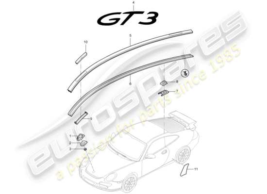 a part diagram from the Porsche 997 GT3 (2008) parts catalogue