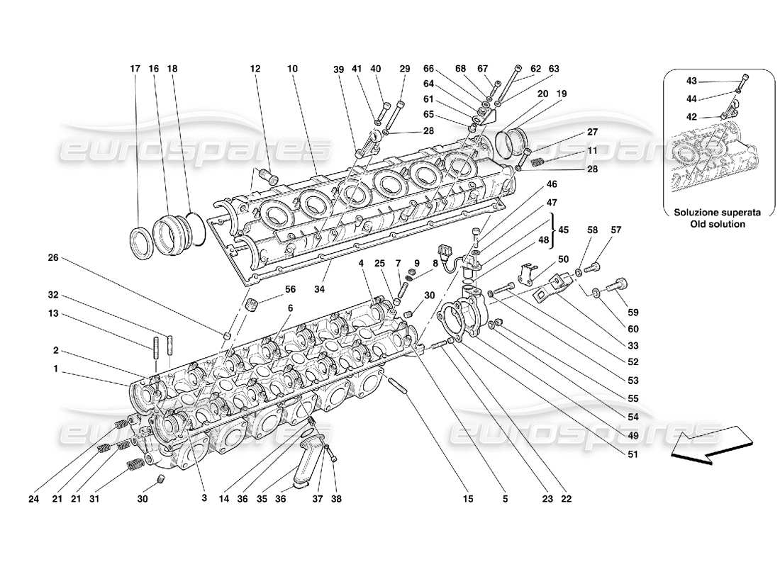 Ferrari 456 GT/GTA LH Cylinder Head Part Diagram